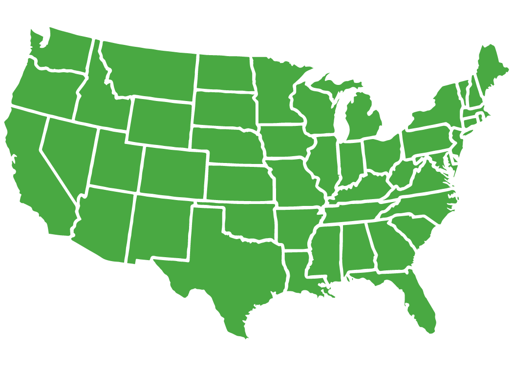 united states map in green