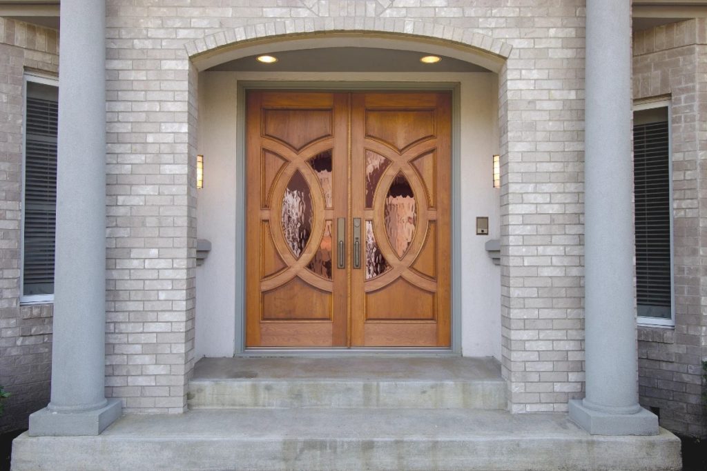 Simpson Door Company Exterior Lombard Door in Douglas Fir with Heavy Water Glass